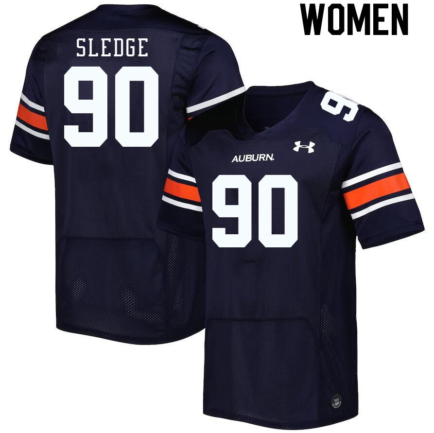 Women #90 Enyce Sledge Auburn Tigers College Football Jerseys Stitched-Navy